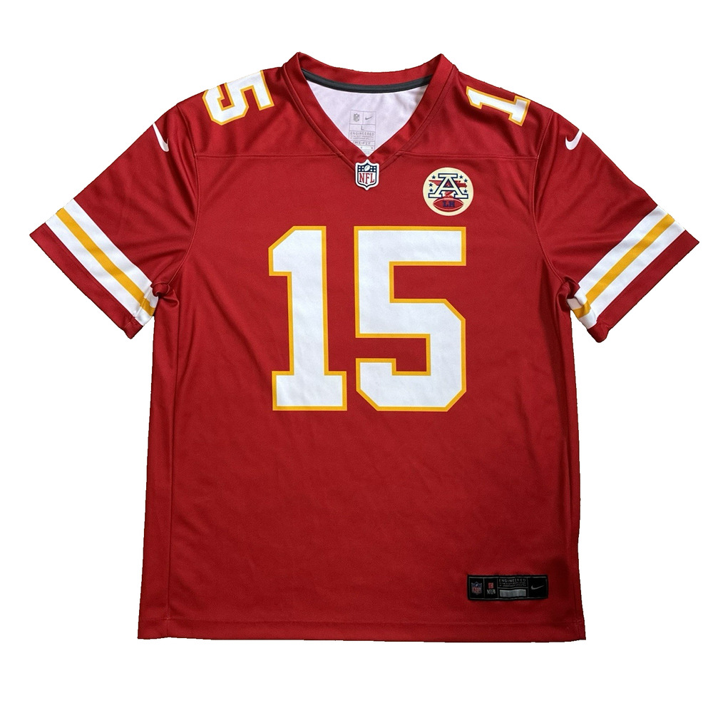 Nike Kansas City Chiefs Football Jersey NFL Mahomes #15 Men's Sz L Red On-Field
